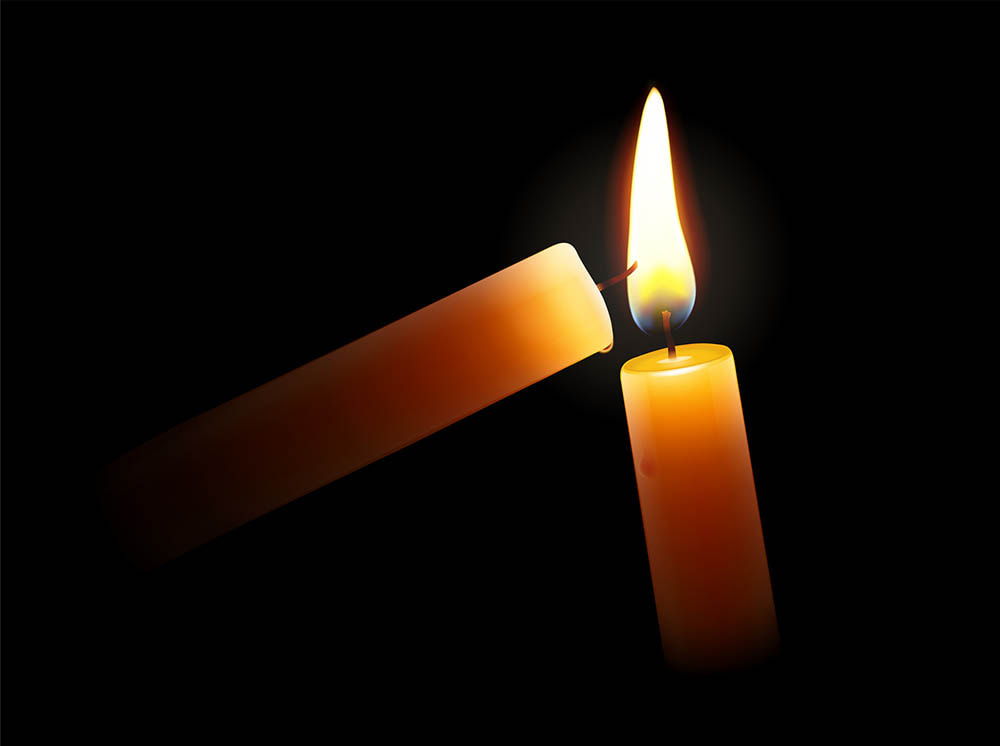 image of a candle lighting another